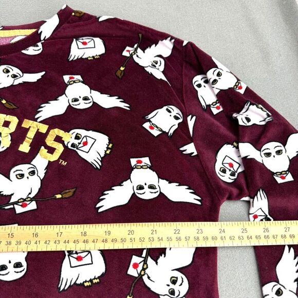 Harry Potter PJ Set 2 Piece Brick Red XL (16-18) Hogwarts Owl Hedwig Girls - Picture 10 of 14